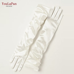YouLaPan VM22 Robe <span class=keywords><strong>de</strong></span> soirée pour <span class=keywords><strong>femme</strong></span> Robe <span class=keywords><strong>de</strong></span> mariée avec coude Longueur <span class=keywords><strong>Soie</strong></span> Satin <span class=keywords><strong>Gants</strong></span> lisses - Product Image 4