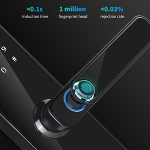Serrure de porte intelligente S811, serrure intérieure en alliage d'aluminium noir, contrôle par application, empreinte digitale, mot de passe, carte - Product Image 2