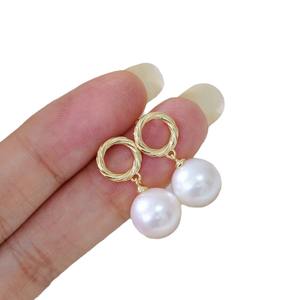 S925 Silver DIY Pearl Accessories Empty Tray with 8-12mm Round Beads <b>Fashion</b> <b>Drop</b> <b>Earrings</b> 22035 - Product Image 5