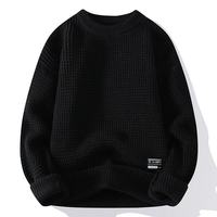 Pull en maille pour homme, col rond, coupe ajustée, style rétro, en mélange de poils de lapin épaissi, chaud, pour un usage quotidien décontracté