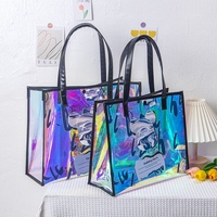 Sac fourre-tout élégant en PVC durable, imprimé à l'écran avec des paillettes, en forme de gelée, avec fermeture à bouton, pour trousse de maquillage et cadeau