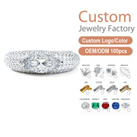 Bague personnalisable en argent 925 avec moissanite et pierres certifiées GRA de 1 carat - OEM/ODM disponible pour les marques de luxe de mariage et de mode