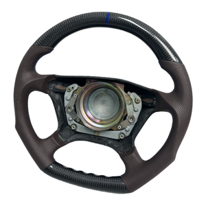 Volant personnalisé en cuir perforé en fibre de carbone pour Mercedes-Benz <span class=keywords><strong>E55</strong></span> <span class=keywords><strong>AMG</strong></span> W211 W212 W219 Classe E Classe G 463 - Product Image 2
