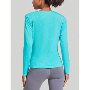 PinSpark Haut de yoga à manches longues et col en V pour femme, avec torsion sur le devant, anti-transpiration, pour l'entraînement - Product Image 2