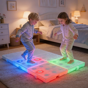 ของเล่นมาแรงปี 2026 กระเบื้องพื้น LED แบบอินเทอร์แอคทีฟสำหรับเด็ก, พื้นกิจกรรม RGB สำหรับห้องเรียนอนุบาลและห้องประสาทสัมผัส - Product Image 2