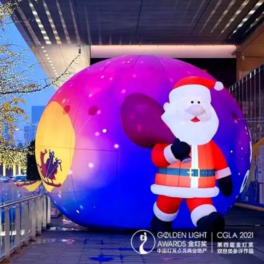 Palloncino gonfiabile a LED per babbo natale con luci gonfiabili per decorazioni natalizie