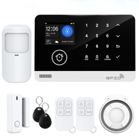 Système d'alarme de sécurité domestique sans fil WiFi GSM, capteur de mouvement PIR, clavier tactile, écran LCD, antivol, contrôle par application