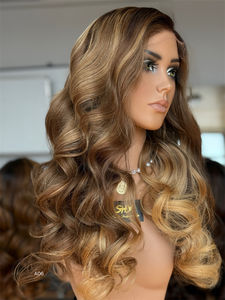 Venta al por mayor barato pelucas de cabello humano Balayage Color Body Wave HD 13*5 encaje frontal cabello humano con línea de cabello prearrancada - Product Image 3