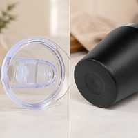 Mug Kopi Dinding Ganda Stainless Steel Vakum Terisolasi dengan Tutup Anti Cipratan untuk Penggunaan Sehari-hari di Kantor dan Rumah