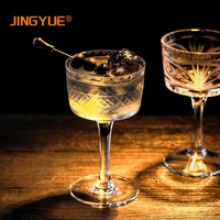 Verres à cocktail Margarita en cristal sans plomb Jingyue 135 ml, gravés, design minimaliste, logo personnalisé, pour Martini, vente en gros