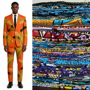 ผ้าแว็กซ์กลิตเตอร์ออร์แกนิค 100% ลายทองแบบแอฟริกัน ผ้าแว็กซ์ฮอลแลนด์ ผ้าบาติกหวี 150gsm รุ่นใหม่ล่าสุด - Product Image 5