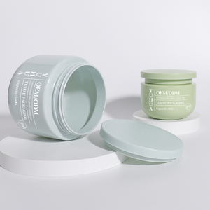 Tarro Cosmético de Boca Ancha con Tapa de Rosca, PET Verde Esmerilado de 300/550g, para Crema Facial, Exfoliante Corporal y Manteca Corporal - Product Image 4