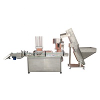 Machine à insérer des bouchons de bouteilles à large ouverture en plastique à haute productivité, semi-automatique, pneumatique, à engrenages et à roulements
