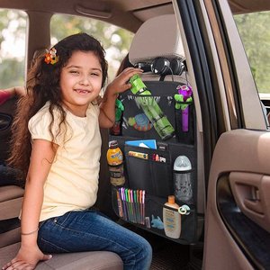 <b>Car</b> Backseat Organizer with 10" <b>Table</b> Holder 9 Storage Pockets Seat Back Protectors Kick Mats for Kids Toddlers Travel - Product Image 5