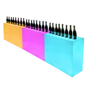 الحد الأدنى الحديث * 40*90 مستطيلة الشكل نادي مبتكر بإضاءة ليد للاستقبال في الهواء الطلق ليلية خلط مواد الخشب - Product Image 5