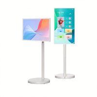 Televisor Inteligente HDTV Portátil de 27 Pulgadas, Android 10, Alto Rendimiento, Pantalla Táctil, Retroiluminación LED Blanca, Fuente de Alimentación de 12V, 1080p Full HD 60Hz, Pantalla Ancha