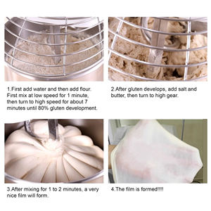 Amasadora Espiral Comercial de Doble Velocidad, Tazón de Acero Inoxidable, Protector de Seguridad, para Panadería, Pizza y Pan - Product Image 4