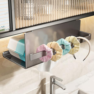 Étagère murale rectangulaire bleue en forme de vigne, gris bronze, minimaliste, pour rangement suspendu, idéale pour la cuisine, la salle de bain, ou comme organisateur de serviettes - Product Image 2