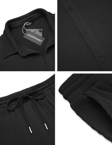 <span class=keywords><strong>Camicia</strong></span> a Righe da Uomo 100% Cotone Traspirante a Maniche Lunghe con Design a Contrasto e Tasca, Vestibilità Regolare Casual con Bottoni - Product Image 2