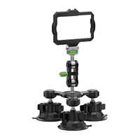 Stabilisateur de caméra à triple ventouse robuste pour le tournage avec adaptateur de montage à vis 1/4 "support de moniteur à rotule pour Cage de téléphone