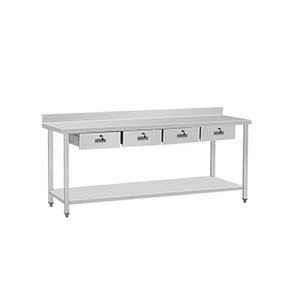Victory Kitchen Factory Supply Table de travail en acier inoxydable avec dosseret de tiroir pour hôtel et restaurant - Product Image 1