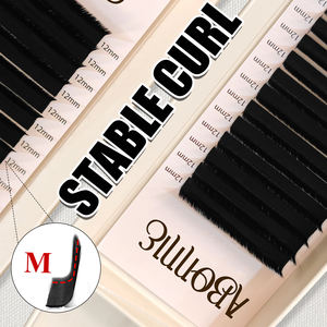 وصلات رموش حريرية كورية من مادة PBT، أطباق رموش داكنة، أطباق رموش فردية مخملية، وصلات رموش كشمير باللون الأسود المطفأ للبيع بالجملة - Product Image 4