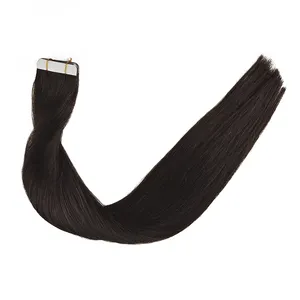 Extension capillaire Remy en stock, avec ruban adhésif, cheveux humains noirs naturels personnalisés de 20 pouces pour femme, livraison le jour même, offre de première commande