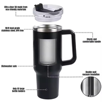 Vasos Térmicos Personalizados de 40oz con Popote para Sublimación y Asa, Taza de Viaje de Acero Inoxidable al Vacío con Logotipo Grabado con Láser
