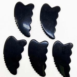 สไตล์ยอดนิยมสีดํา obsidian Gua Sha Stein มาใหม่ Guasha หินนวดคริสตัลธรรมชาติหยก Gua Sha เครื่องมือบํารุงผิวหน้า - Product Image 1
