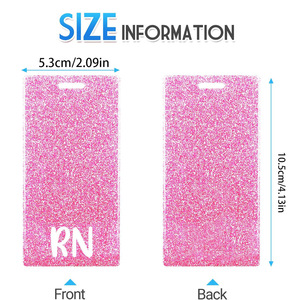 Oval pull tab RN pink name tag/<b>ID</b> card <b>holder</b> <b>ID</b> acrylic badge scroll LPN nurse NURSE - Product Image 4