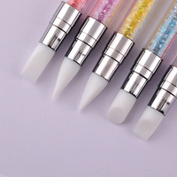 Outils de peinture à fleurs scintillantes roses 2 en 1 à double extrémité, double face, avec pinceaux applicateurs à bords plats en silicone