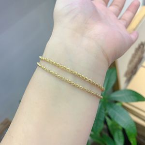 Xinfly 18K Gold Au750K Hemp Rope Twist <b>Bracelet</b> <b>Adjustable</b> Fine Chain & Link Braided <b>Bracelet</b> - Product Image 4
