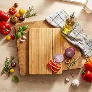 Planche à découper rectangulaire en bambou naturel bio Naixin, écologique, monobloc, pour la cuisine, sans danger pour les aliments - Product Image 4