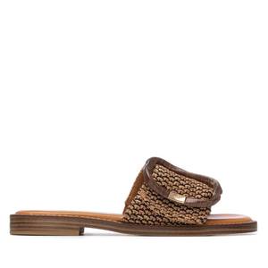 Carmela Women's <b>Flat</b> Sandals Leather 37 Low Heel 2 Cm Slide Style - Product Image 1