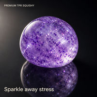 Balle souple en TPR scintillante, jouet anti-stress à presser, jouet sphérique à tenir en main pour enfants et adultes