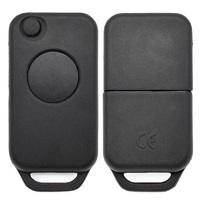 Carcasa de Repuesto para Llave de Coche Plegable de 1 Botón con Control Remoto, 4 Pistas y Luz