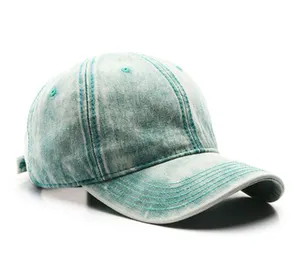Topi bisbol usang murah polos kustom kualitas tinggi topi Hiphop dicuci tertekan 6 Panel topi Ayah