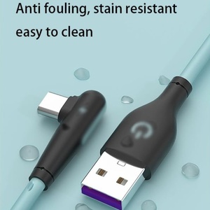 <span class=keywords><strong>C</strong></span>âble <span class=keywords><strong>USB</strong></span> de type <span class=keywords><strong>C</strong></span> en silicone liquide de qualité supérieure, <span class=keywords><strong>coudé</strong></span> à 90 degrés, <span class=keywords><strong>USB</strong></span> A vers <span class=keywords><strong>USB</strong></span> <span class=keywords><strong>C</strong></span>, en angle avec gaine en TPE pour téléphones mobiles et jeux - Product Image 5