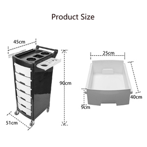 Thợ Cắt Tóc Stylist Spa Salon Xe Đẩy Với Màu Đen Tóc Khay Cán Lưu Trữ Giỏ Hàng Kim Loại Công Cụ Giỏ Hàng Cho Salon Phòng Khách Ứng Dụng - Product Image 6