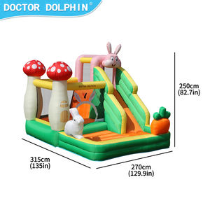 Château gonflable extérieur Doctor Dolphin en tissu Oxford pour enfants, motif lapin, 315x270x250cm, 3 personnes, facile à monter - Product Image 4