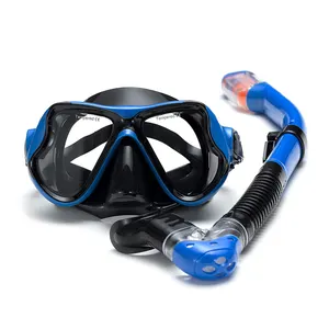 Conjunto de esnórquel para niños y jóvenes, equipo de buceo con cristal recubierto antivaho con boquilla de silicona - Product Image 1