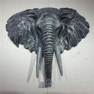Scultura di Testa di <span class=keywords><strong>Elefante</strong></span> Realistica Personalizzata in Resina da Appendere, per Decorazione Artistica e da Collezione per Interni ed Esterni - Product Image 3