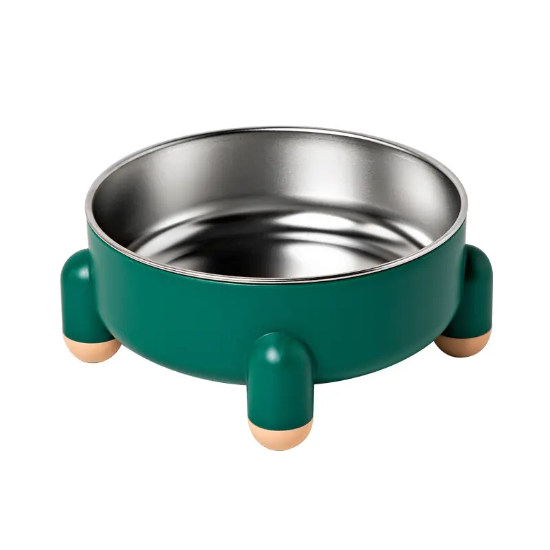 Durable anti slip stainless steel detachable pet food bowl with detachable base