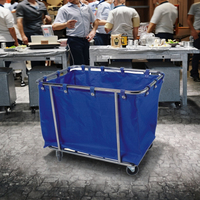 Équipement de cuisine commerciale professionnelle Équipement de buffet de restauration d'hôtel approuvé CE à vendre Chariot à chariots à linge en toile