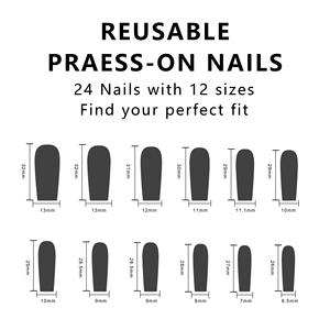 AIERFEI 2024 plus récent Tik Tok presse sur les ongles strass diamant long carré <span class=keywords><strong>faux</strong></span> ongles prêt bâton sur les ongles pressés - Product Image 6