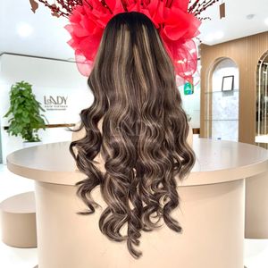 Perruque de Cheveux Naturels Vietnamiens de Qualité Supérieure 100% Cheveux Humains, Perruque Frontale en Dentelle, Cheveux Ondulés - Product Image 2