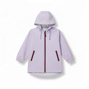 Impermeables con Capucha de PU para Niños y Niñas, Ligeros, Sólidos, Impermeables, Cortavientos, Chaquetas de Lluvia, Ropa Exterior para Uso Diario - Product Image 1
