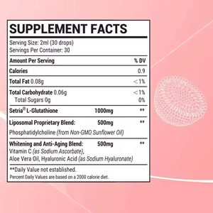 OEM l-glutatyon antioksidan <span class=keywords><strong>Amino</strong></span> asitler detoks bağışıklık sağlık C vitamini lipozomal l-glutatyon sıvı damlaları düşer - Product Image 3