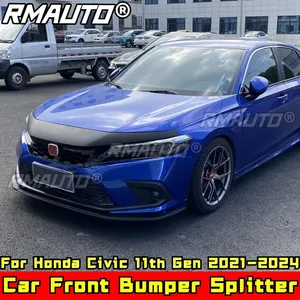 Kit carrosserie pour Honda Civic 11e génération 2021-2024, lèvre de pare-chocs avant, aspect fibre de carbone, style RS, protection de pare-chocs, accessoires de voiture - Product Image 4