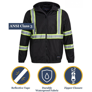 Bán buôn tùy chỉnh làm cho người đàn ông của khả năng <span class=keywords><strong>hi</strong></span>ển thị cao phản quang an toàn Áo Gió Áo khoác <span class=keywords><strong>Hi</strong></span> <span class=keywords><strong>VIS</strong></span> không thấm nước bảo hộ lao động - Product Image 2